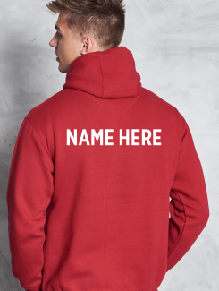University and society hoodies - rear print - Printed Name or Nickname Rear