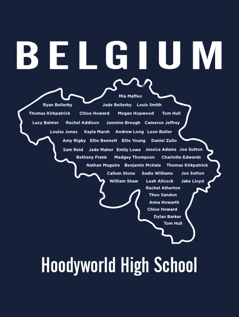 School Trip Hoodies - school trip Designs - Belgium Map Design