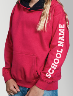 Primary School Leavers Hoodies - Sleeve Personalisation - Printed school name on sleeve