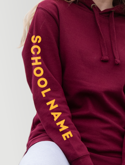 Leavers Hoodies - Sleeve Personalisation - Printed School Name on Sleeve