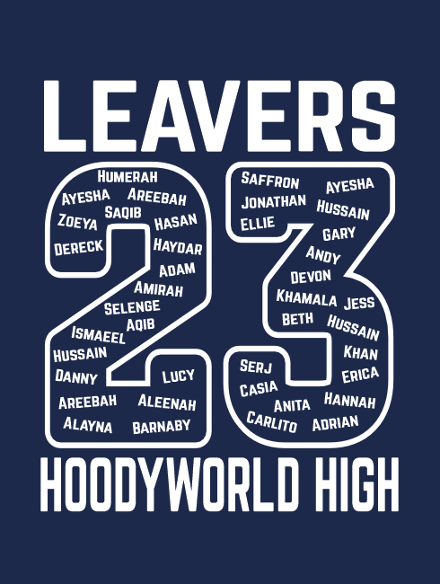 Leavers Hoodies - Leavers Page - Leavers Tilted Names Design