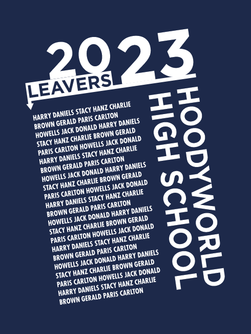 Leavers Hoodies - Leavers Page - Leavers List Design One