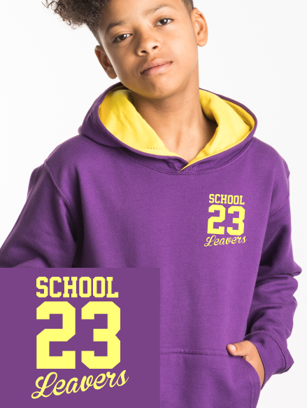 Primary School Leavers Hoodies - Front Option - Small Leavers Text Print
