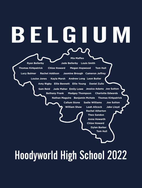 School Trip Hoodies - school trip Designs - Belgium Map Design