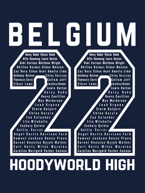 School Trip Hoodies - school trip Designs - Belgium Number Design