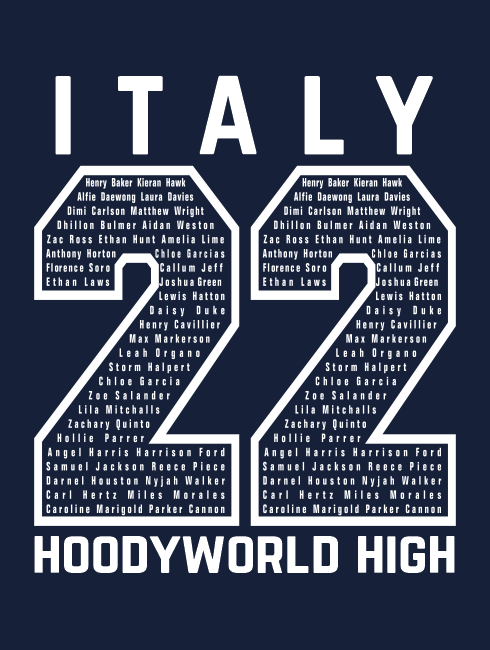 School Trip Hoodies - school trip Designs - Italy Number Design