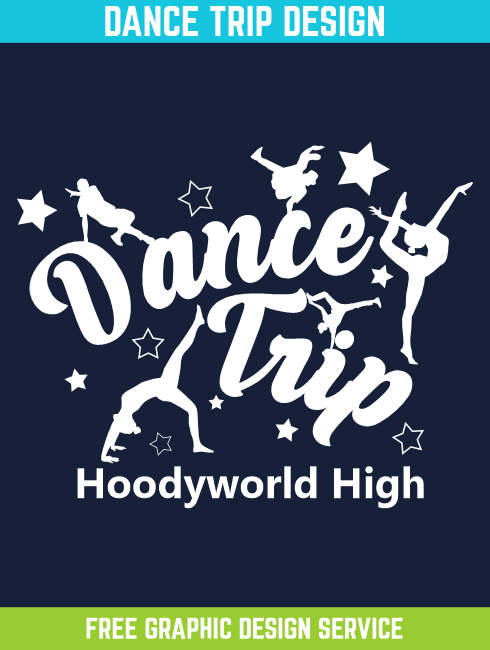 School Trip Hoodies - school trip Designs - Dance Trip Design. We can send a bespoke design.