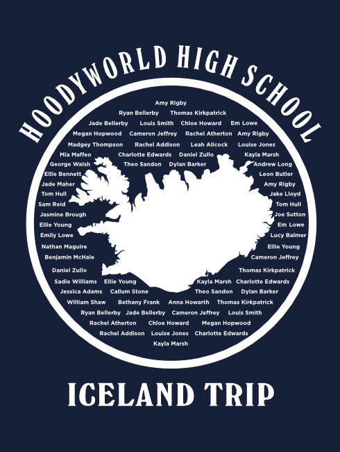 School Trip Hoodies - school trip Designs - Iceland Map Design