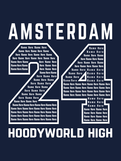 School Trip Hoodies - school trip Designs - Amsterdam Number Design