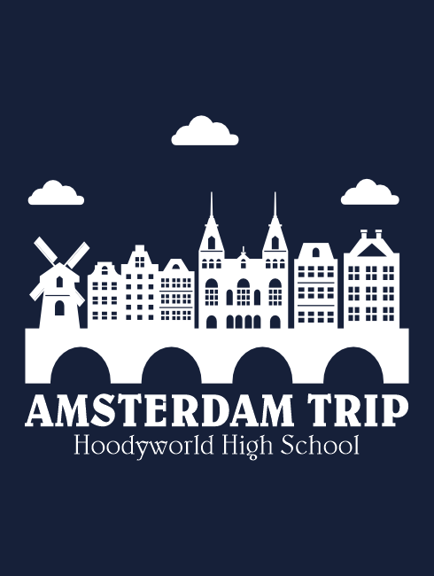 School Trip Hoodies - school trip Designs - Amsterdam Skyline