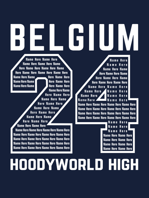 School Trip Hoodies - school trip Designs - Belgium Number Design