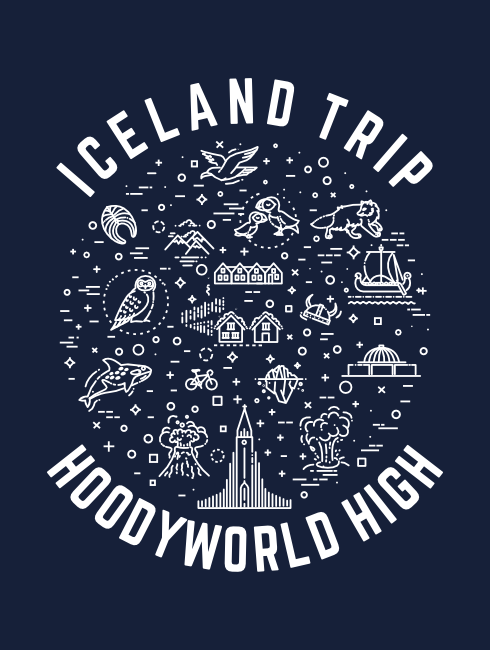 School Trip Hoodies - school trip Designs - Iceland Illustrated Design