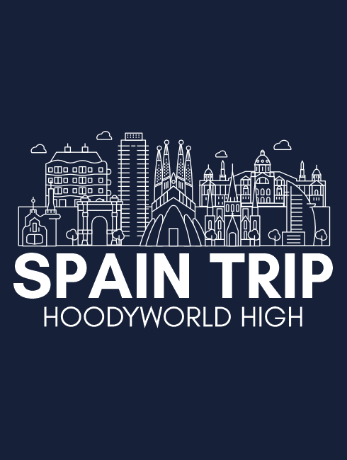School Trip Hoodies - school trip Designs - Spain Skyline Design