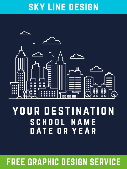School Trip Hoodies - school trip Designs - Skyline Design - We can bespoke for your Destination